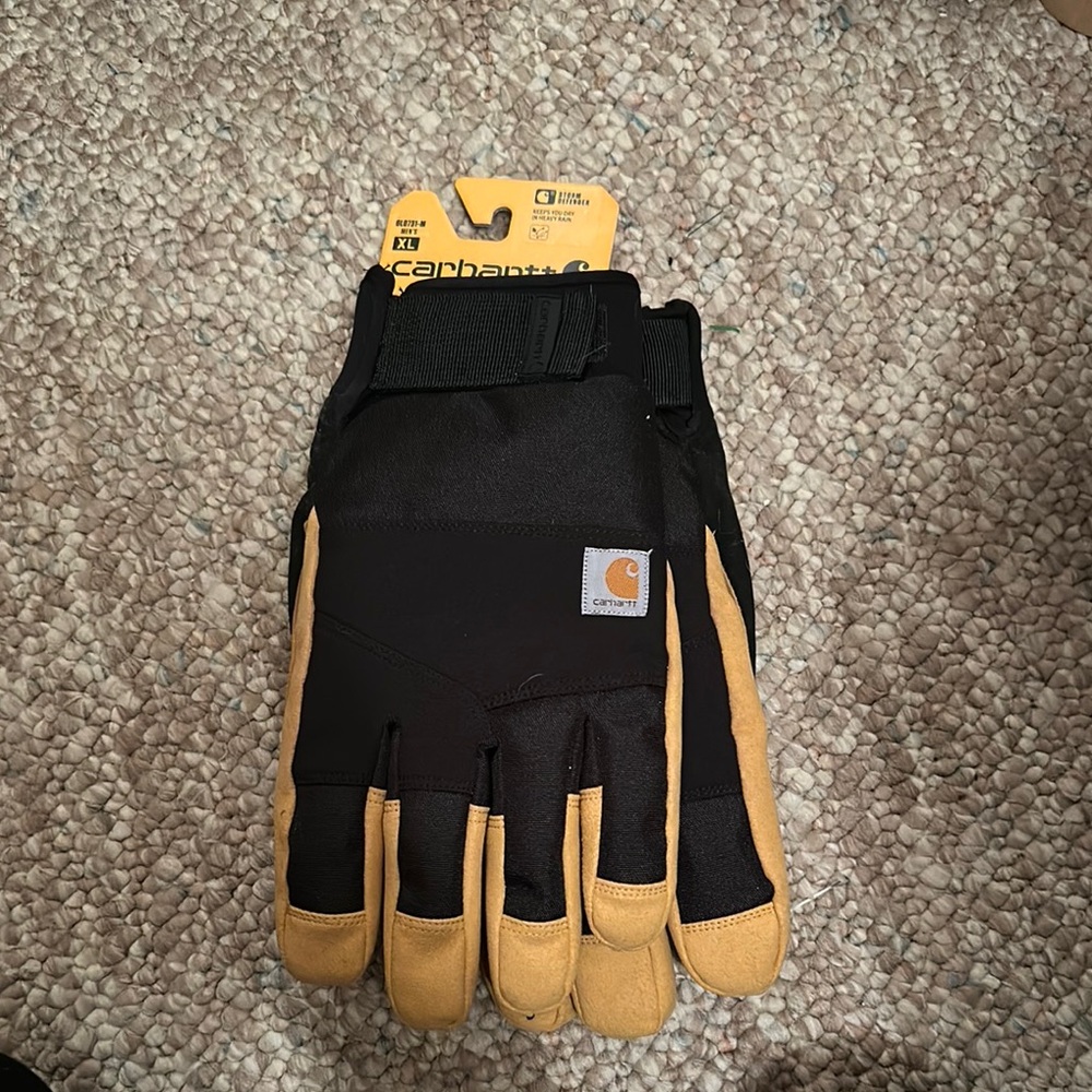 Carhartt Black and Tan Work Gloves